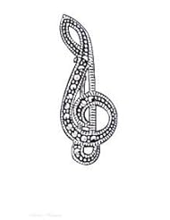 Sterling Silver Marcasite Treble Clef Pin Brooch