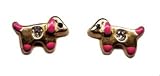 ~ Mindy Harris 14 KT Dog with CZ Earrings