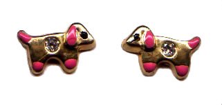 Click here to buy ~ Mindy Harris 14 KT Dog with CZ Earrings.