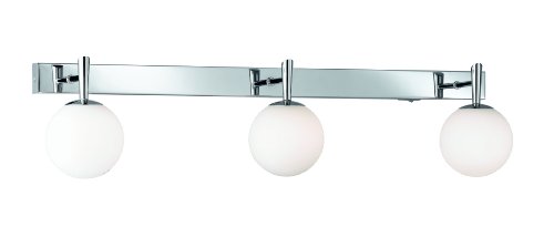 Trio-Leuchten 8801231-06 Halogen-Balken 3x40W G9 mit Schalter chrom Glas opal weiß