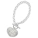 Genuine IceCarats Designer Jewelry Gift Sterling Silver Puffed Heart Toggle Bracelet In 7.75 Inch
