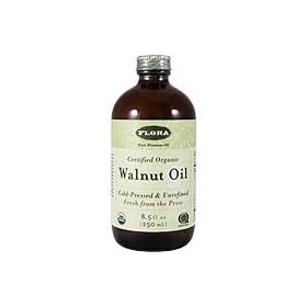 Flora Walnut Oil Certified Organic, 8.5-Ounce Glass Bottle