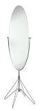 Adesso Atom Floor Mirror, Satin Steel