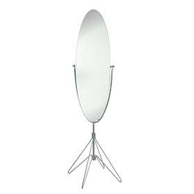Adesso Atom Floor Mirror, Satin Steel by Adesso