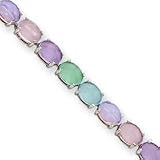 Sterling Silver Multi-color Milkstone Bracelet