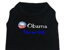 Obama Yes We Did Rhinestone Dog T-Shirt Size XXL