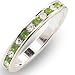 Women's Stone Band Peridot Swarovski.Crystal Ring, Size: 5-10 Sterling Silver .925