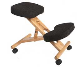 Wooden Posture Kneeling Fabric Chair Charcoal - Color: Charcoal