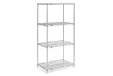 86'H Nexel Chrome Wire Shelving - 24'W X 14'D