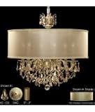 American Brass and Crystal CH6522-AS-GS-03G-TB-DC Llydia 6 Light Single Tier Chandelier in French Gold Glossy with Golden Shadow Strass Pendalogue crystal