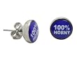 100% Horny Logo Earrings - 9mm - Sold as a Pair