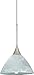 Besa Lighting 1XT-174352-SN Domi Pendant with Marble Glass, Satin Nickel Finish
