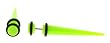 Neon Green Acrylic Fake Taper - 16G Wire - 6mm Fake Part - Sold as a Pair