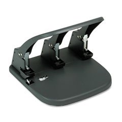 Master MP100 High-capacity 100-sheet three-hole punch 9/32 dia. holes letter size gray