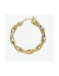 14k Swirl Tube Hoop Earrings
