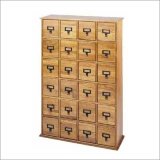 Leslie Dame Enterprises CD456 - Library Style 24-Drawer CD Cabinet - Solid Oak