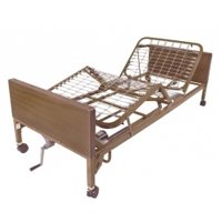 Drive Medical Single Crank Semi-Electric Bed with Full Length Side Rails and 80