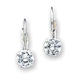 Sterling Silver CZ (Cubic Zirconia) Leverback Earrings