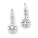 Sterling Silver CZ (Cubic Zirconia) Leverback Earrings