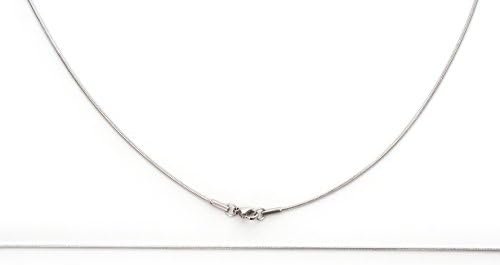 XFOX Jewelry Basic Collections, Round Snake Chain necklace, 1.2mm in width, Silver tone stainless steel 316L chain with lobster claw clasp jewelry (20 Inches)