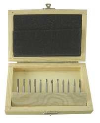 Westward 2LYR7 Carbide Bur Set, Single Cut, 1/8 In, 12 Pcs