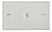 Ivory TV Wall Plate with 1 F-Pin Coupler