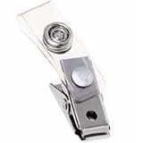 Metal Badge Clips with Clear Vinyl Straps (100 per Pack)