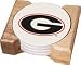 University of Georgia Bulldogs 4 Absorbent Coaster Gift Set With Wooden Holder