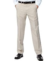 Crease Resistant Active Waistband Flat Front Lightweight Trousers