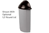 21 Gallon Half Round Rubbermaid Waste Receptacle - Gray