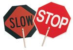 C.H. Hanson 55450 'STOP' / 'SLOW' Traffic Safety Sign with 10 Wood Handle