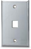 4-Port Single Gang Stainless S teel Faceplate
