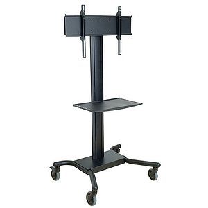 Peerless Universal Rolling Cart for 32 - 65 inches Flat Panel Screens Weighing Up to 150 lb (includes Metal Shelf, Black)