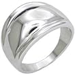 Women's Free Form No Stone Rhodium Brass Ring, Size: 5-10
