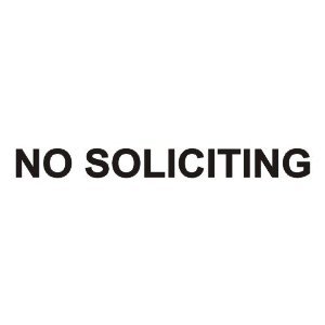 No Soliciting vinyl decal sticker, Black