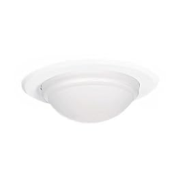 Halo 5054PS 5-Inch Shower Light Trim with Drop Glass Lens, White by Halo