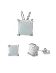 Sterling Silver Sets - Lab Opal