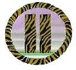 Tan Brown Zebra Tiger Print Steering Wheel Cover and Seat Belt Pad