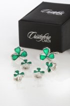 Irish Clove Cufflinks and Studs in Silver Setting