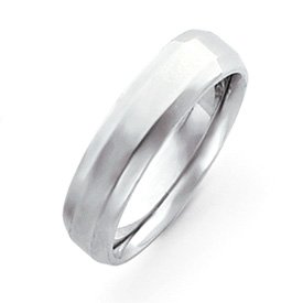 Genuine IceCarats Designer Jewelry Gift Platinum 6Mm Comfort Band- Fit Flat With Beveled Edges Size 12.00