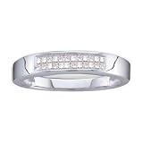 Men's 1/4 Carat Princess Invisibly-Set Diamond 14k White Gold Wedding Ring