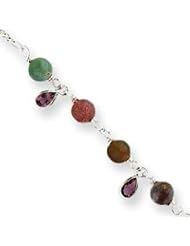 Sterling Silver Fancy Jasper Anklet Bracelet QG1402-9"