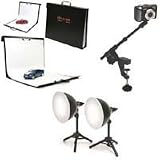 Sharpics SPCTS200 Complete Kit with 20 Inch Deflector, Compact Table Top Studio Light Kit and a Table Top Monpod