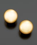 Fresh by Honora 14k Gold Champagne Cultured Freshwater Pearl Button Earrings