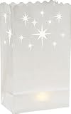 White Starburst Paper Bag Luminaries (4-pack)