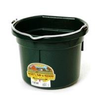 3 PACK FLAT BACK PLASTIC BUCKET, Color: GREEN; Size: 8 QUART (Catalog Category: Barn & Stable Supplies:BUCKETS, TUBS, FEEDERS & 