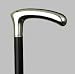 Walking Stick / Cane with Ladies L-Shaped Handle, Silver Style, with Leather Strap (Made in Germany)