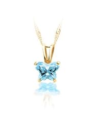 Butterfly CZ Birthstone Pendant or Necklace Pendant with Box MARCH