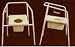 Bariatric Commode Heavy Duty 500 lb Capacity - Blow molded toilet seat with greater seat depth access pail from front or rear. Toilet paper holder and removable pad on back. Higher arms with extended width at front legs.