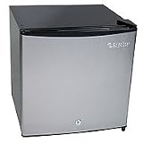 Compact Freezer Refrigerator with Lock - Stainless Steel